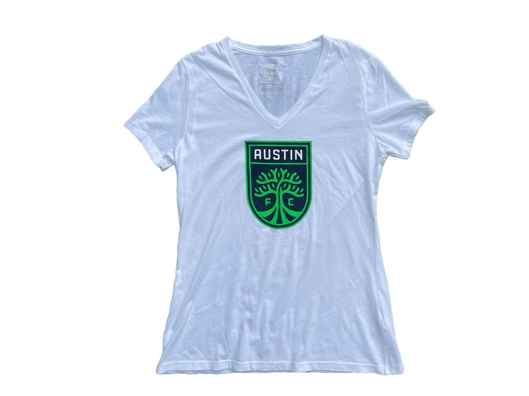 AUSTIN FC OFFICIAL WOMENS WHITE V NECK